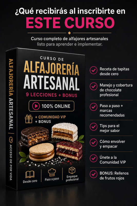 Aprende la misma receta de alfajores Marplatenses que utilizo para vender y crear un producto que la gente quiera volver a comprar.