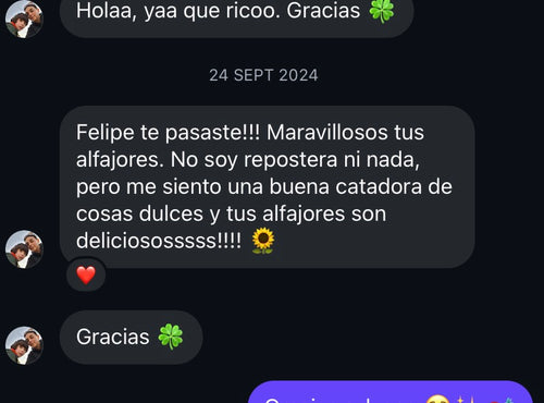 Mensaje real de cliente